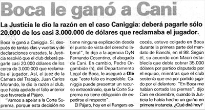 Boca le ganó a Cani
